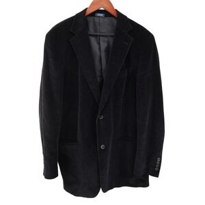 Saddlebred Mens 42 Long Black Corduroy Two Button Blazer Jacket‎